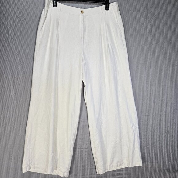 Liz Claiborne Women's NWT Linen Blend Wide Leg Fully Lined High Rise Pants - Picture 1 of 11